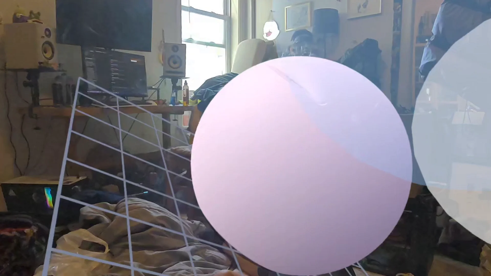 Clayground in use in mixed reality. A development capture, not a staged render.